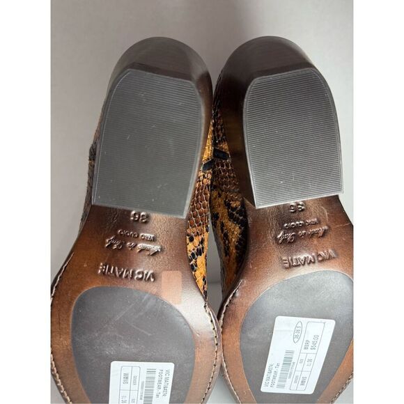 New Vic Matie Brown Snake Skin Short Cowgirl Boots Size 36 EU (US 6) - Picture 6 of 10